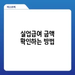 실업급여 금액 확인하는 방법