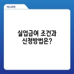 실업급여 조건과 신청방법은?