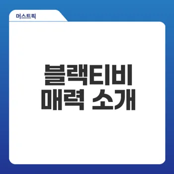 블랙티비의 매력 경험해보세요