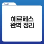 헤르페스 전염성과 치료법 알아보기
