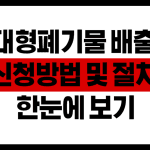 대형폐기물 배출 신청방법 및 절차 한눈에 보기
