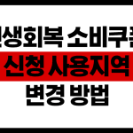 민생회복 소비쿠폰 사용지역 및 신청지역 변경방법 안내
